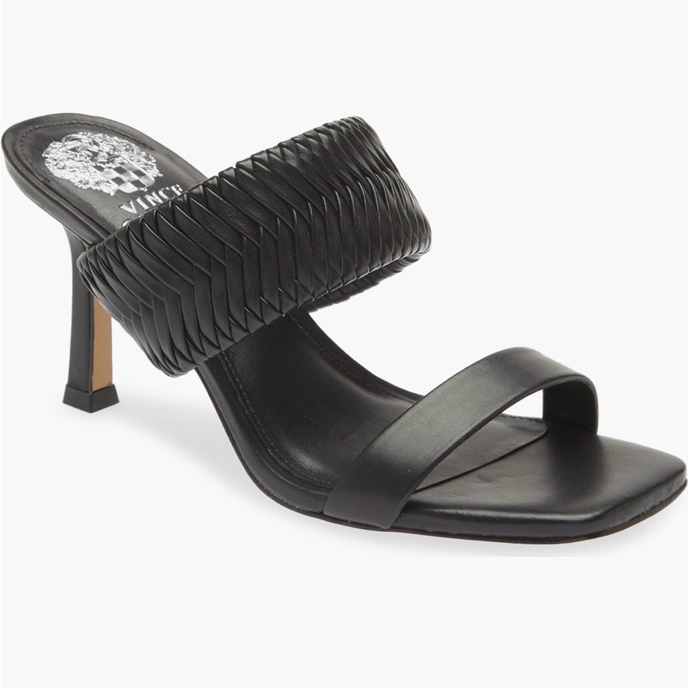 Vince Camuto Black Heeled Mules